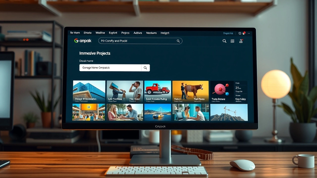 ecran dordinateur affichant des projets immersifs
