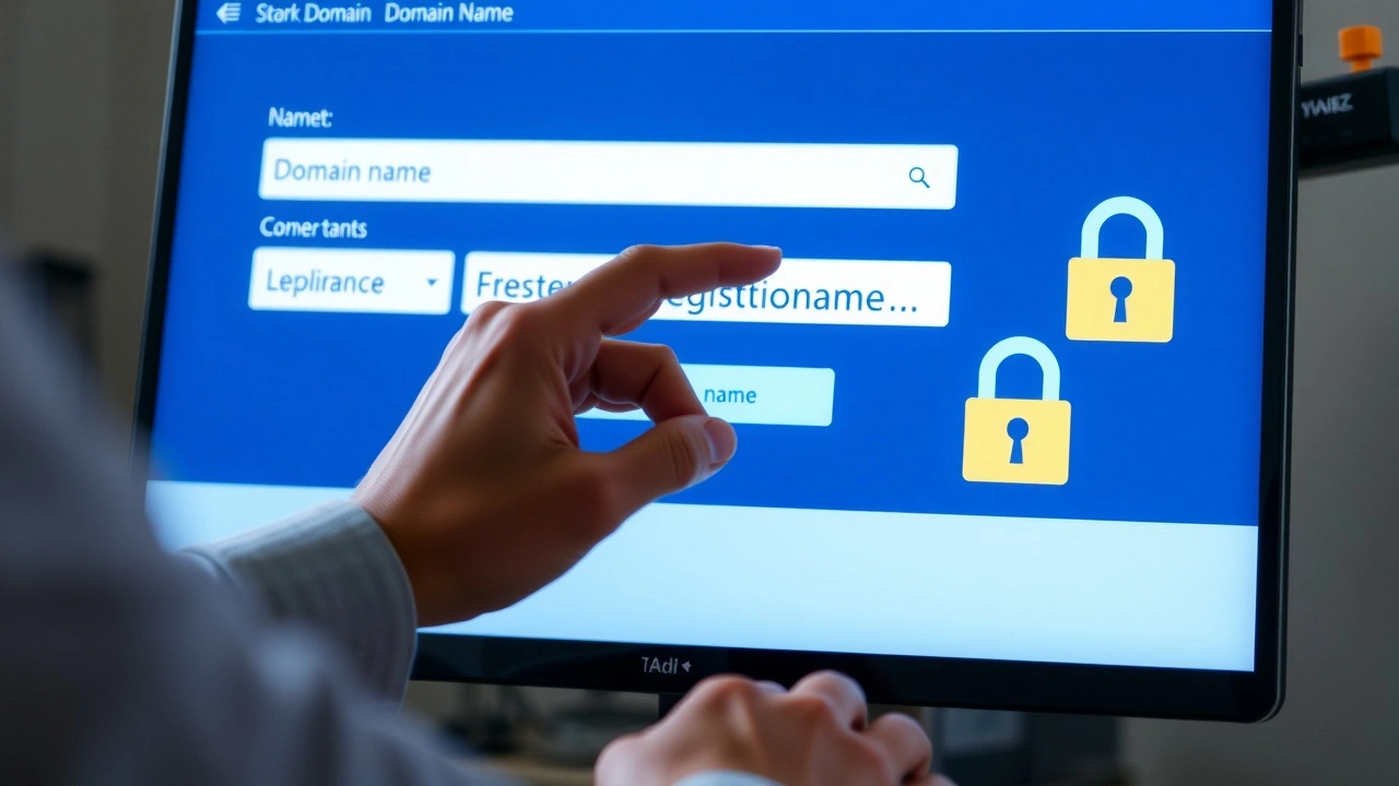 une personne en train de s'inscrire pour un nom de domaine