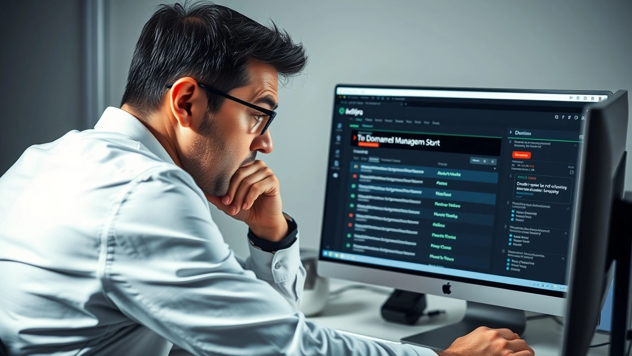person frustré devant un ordinateur sur la gestion de domaine
