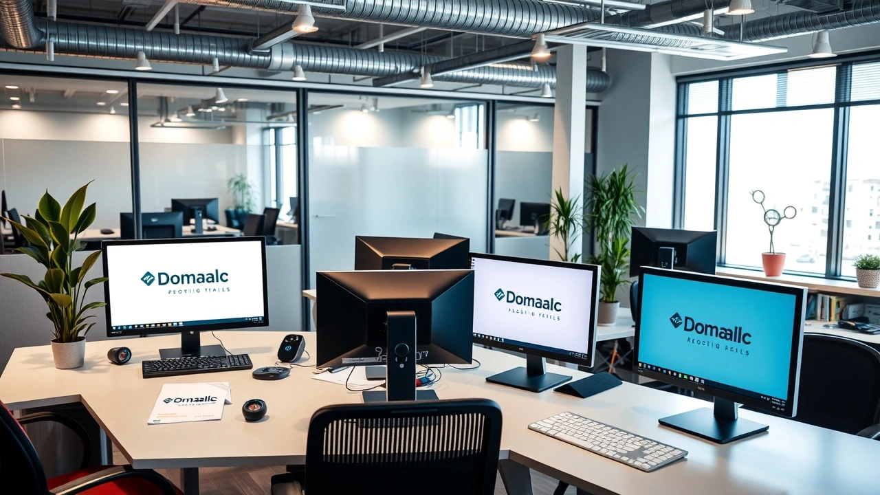 espace de travail moderne avec supports de marque