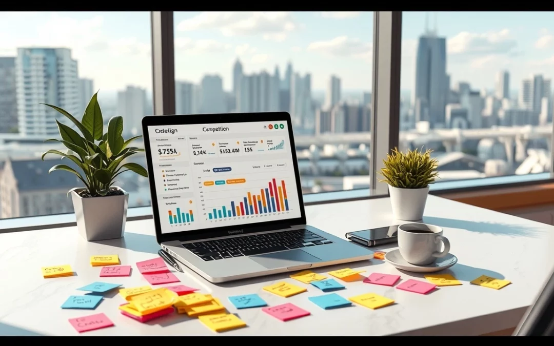 Un espace de travail numérique analysant des noms de domaine et la concurrence.