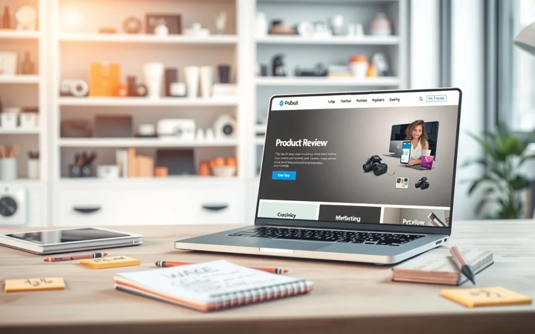 Espace de travail moderne pour une plateforme de critiques de produits