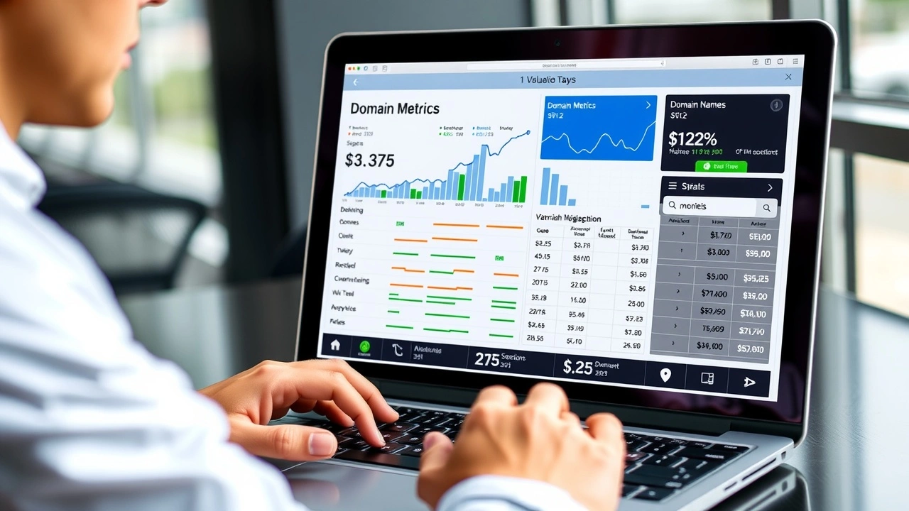 person avec un graphique d'évaluation de nom de domaine