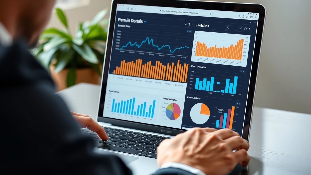 person evaluant des noms de domaine premium sur un ordinateur