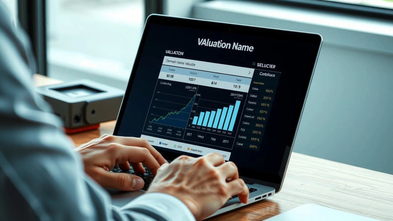 person analyse un graphique d'évaluation de nom de domaine