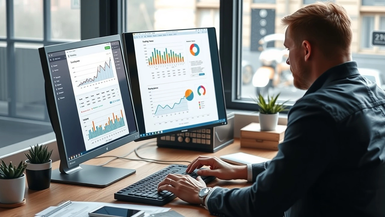 person utilisant un ordinateur pour evaluer des noms de domaine