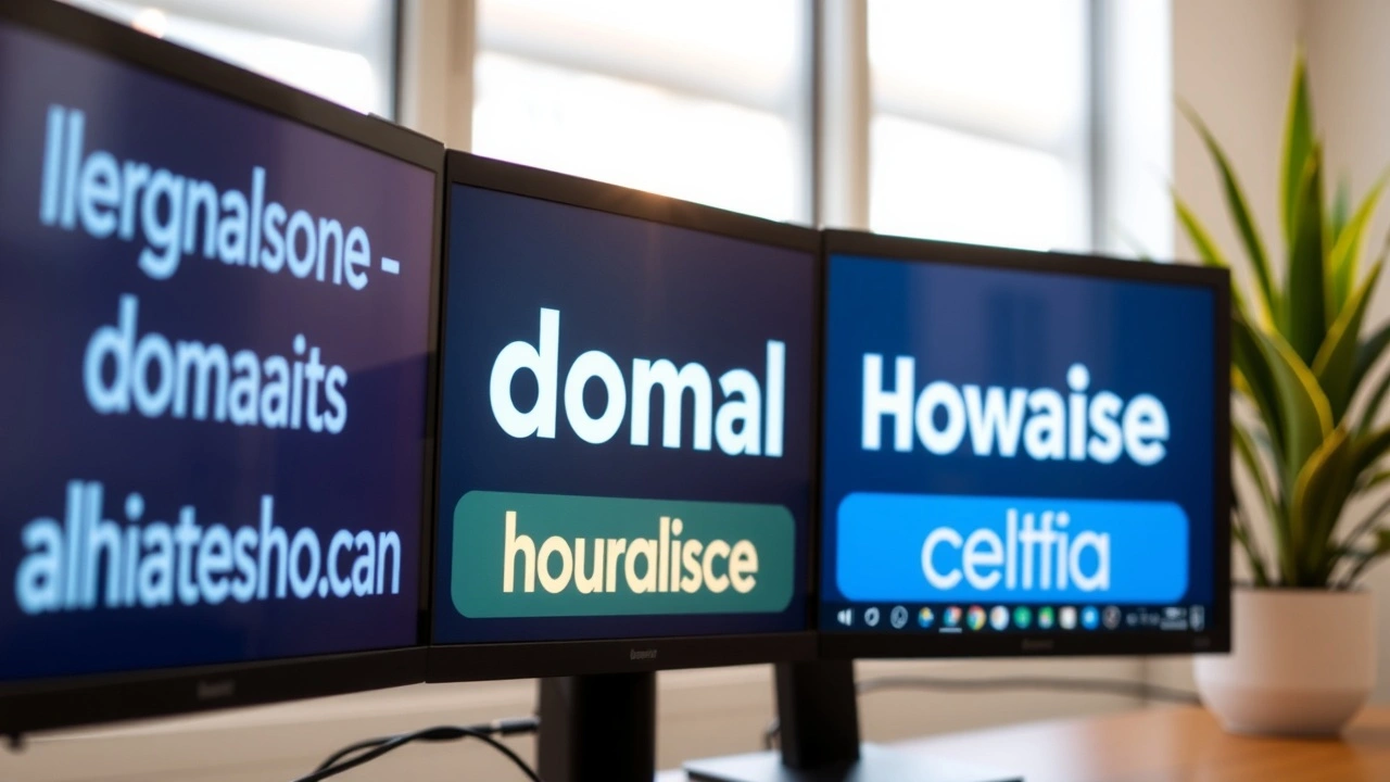 extensions de nom de domaine sur un écran d'ordinateur