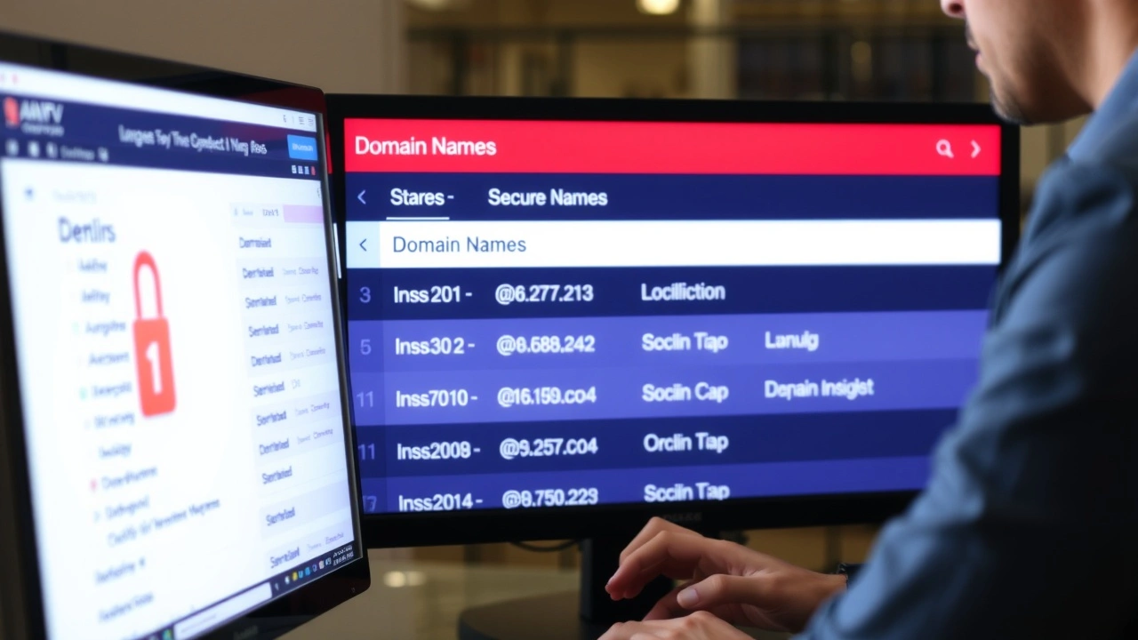 person gérant des noms de domaine sur un ordinateur