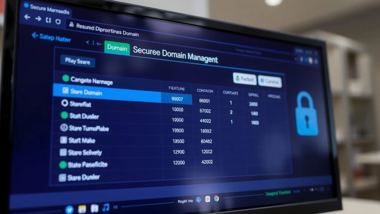 interface de gestion de domaine sécurisé sur un écran