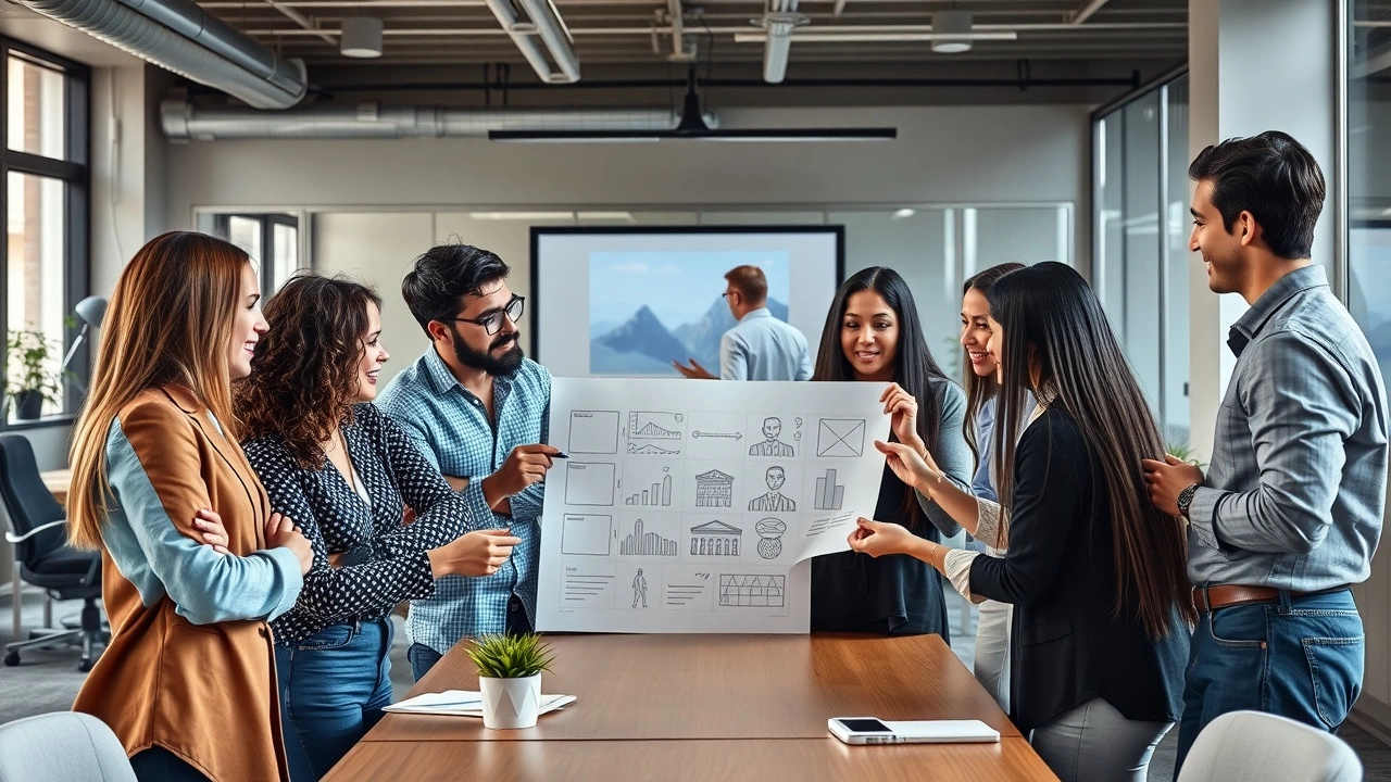 groupe de personnes discutant de concepts de branding