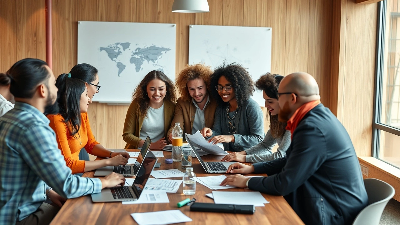 groupe de personnes collaborant autour d'une table