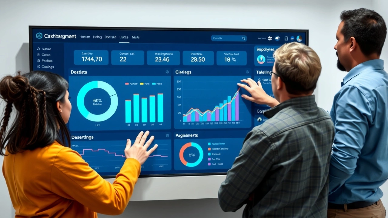groupe de personnes ajustant un tableau de bord de gestion de domaine