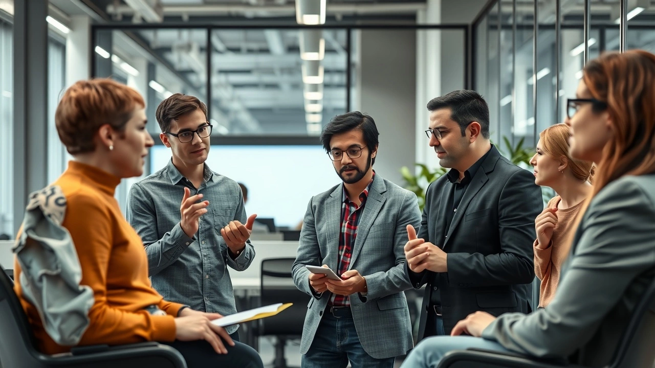 groupe de personnes posant des questions sur des noms de domaine