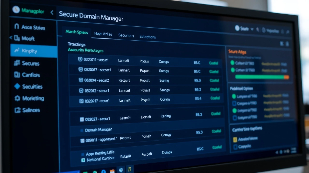 interface de gestion de domaine sécurisée sur un ordinateur