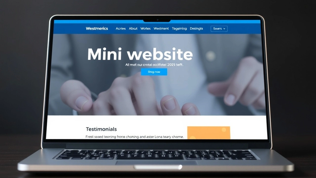 photo dun mini-site sur un ordinateur portable