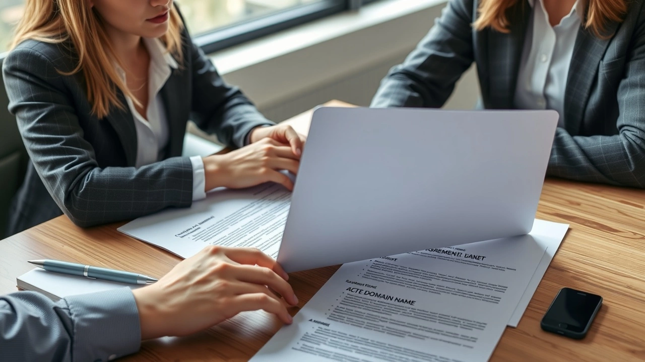 deux personnes négociant sur un ordinateur portable