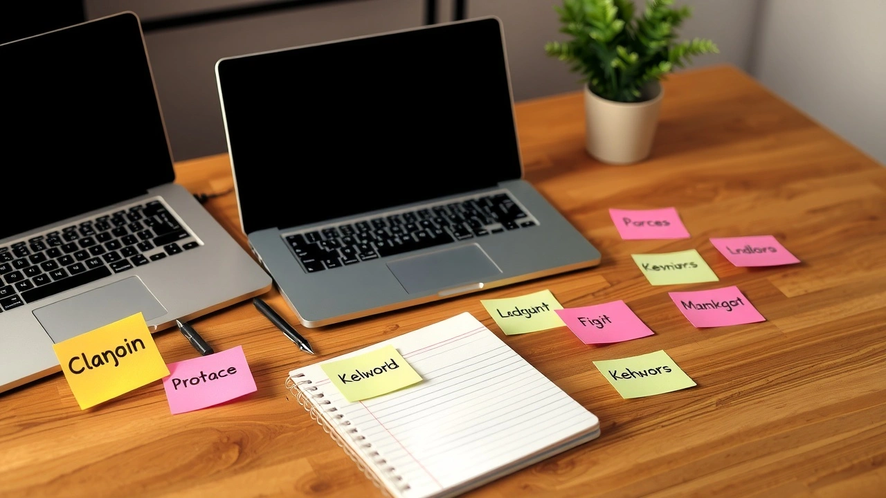 collection de noms de domaine sur un bureau