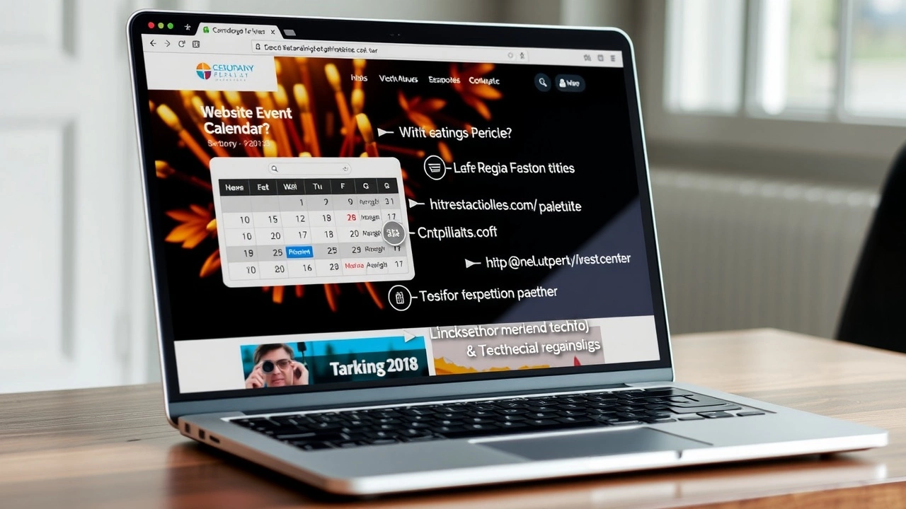 ordinateur affichant un calendrier d'evenements en ligne