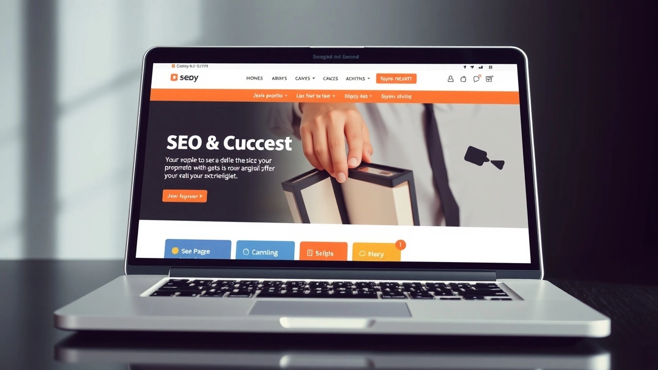 photo d un ordinateur avec un mini-site SEO