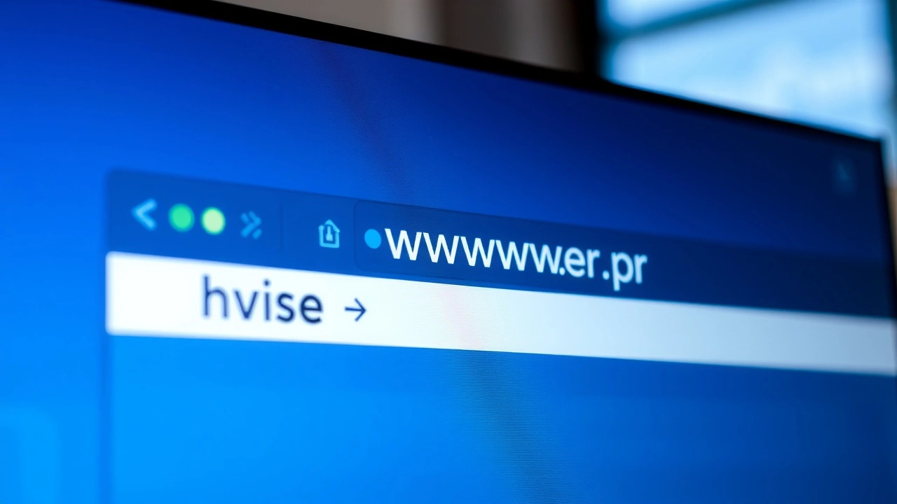 écran d'ordinateur avec un nom de domaine clair