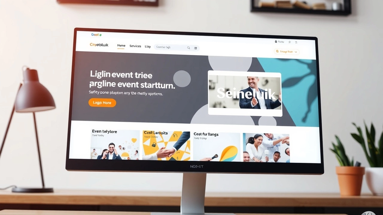 Ordinateur montrant une interface de site d'evenements