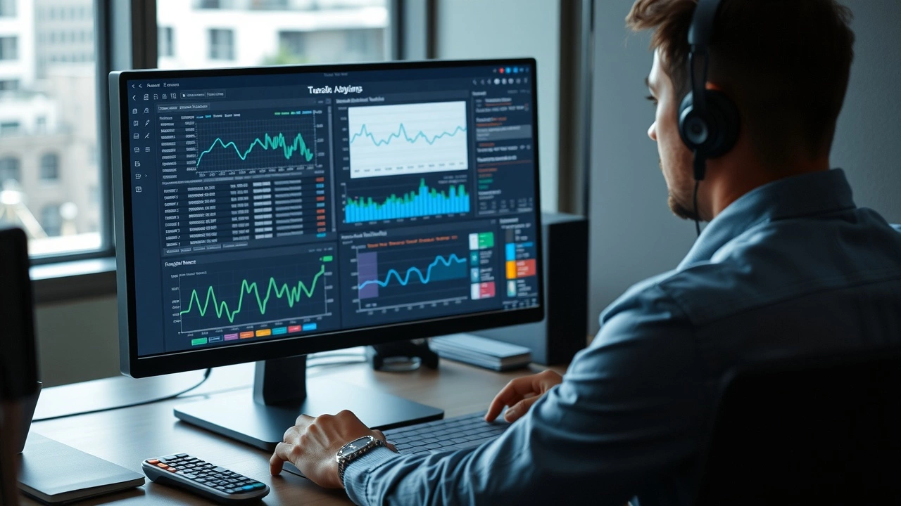 person analysant des noms de domaine sur un ordinateur