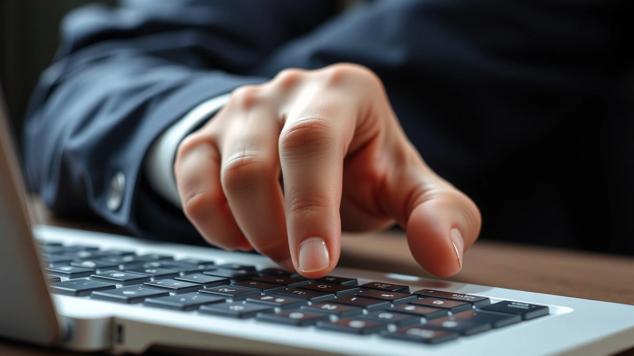 une personne appuyant sur un bouton dordinateur