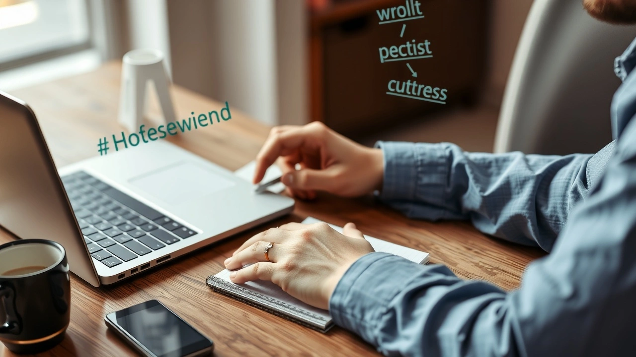 person brainstorming des noms de domaine avec un ordinateur