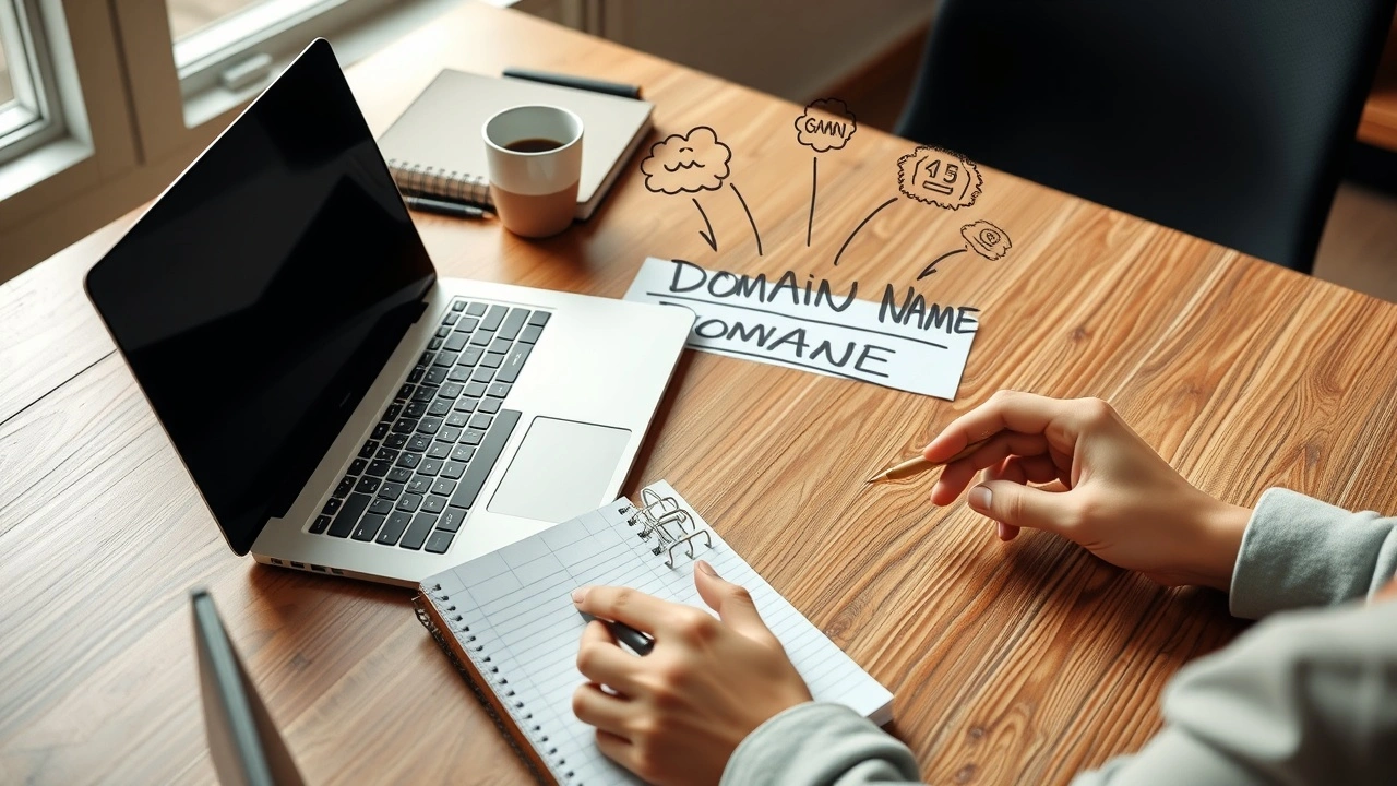 person cherchant un nom de domaine avec un ordinateur
