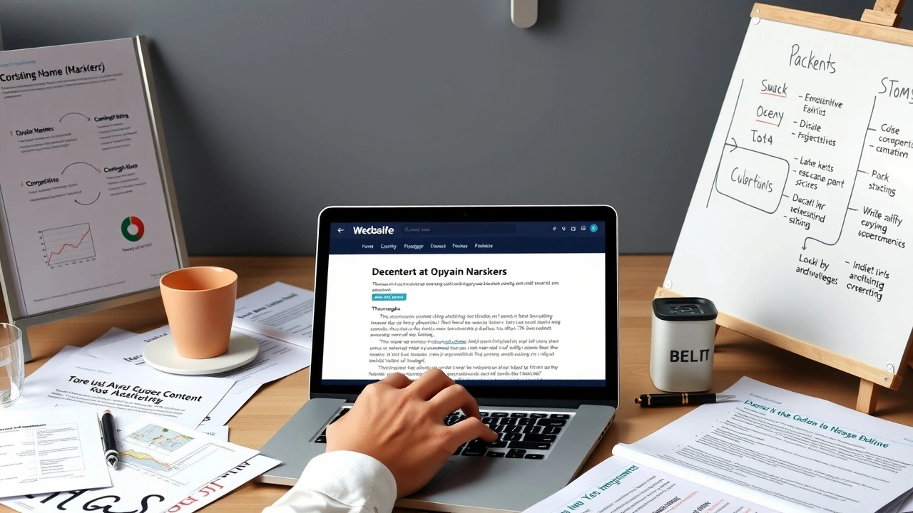 person travaillant sur du marketing de contenu et noms de domaine