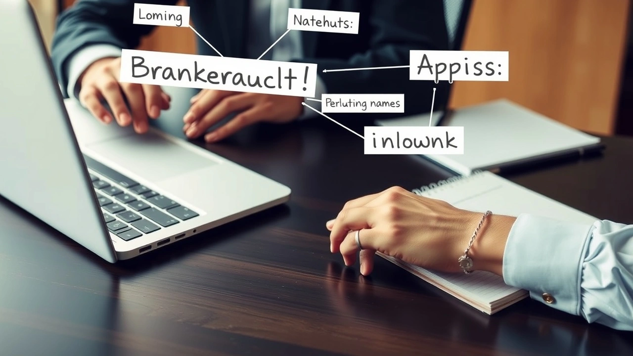 person réfléchissant à des noms de domaine sur un bureau