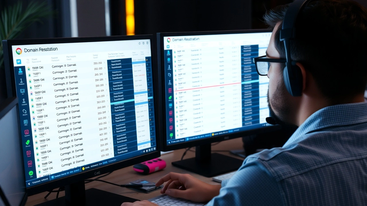person surveillant des enregistrements de domaines sur un écran