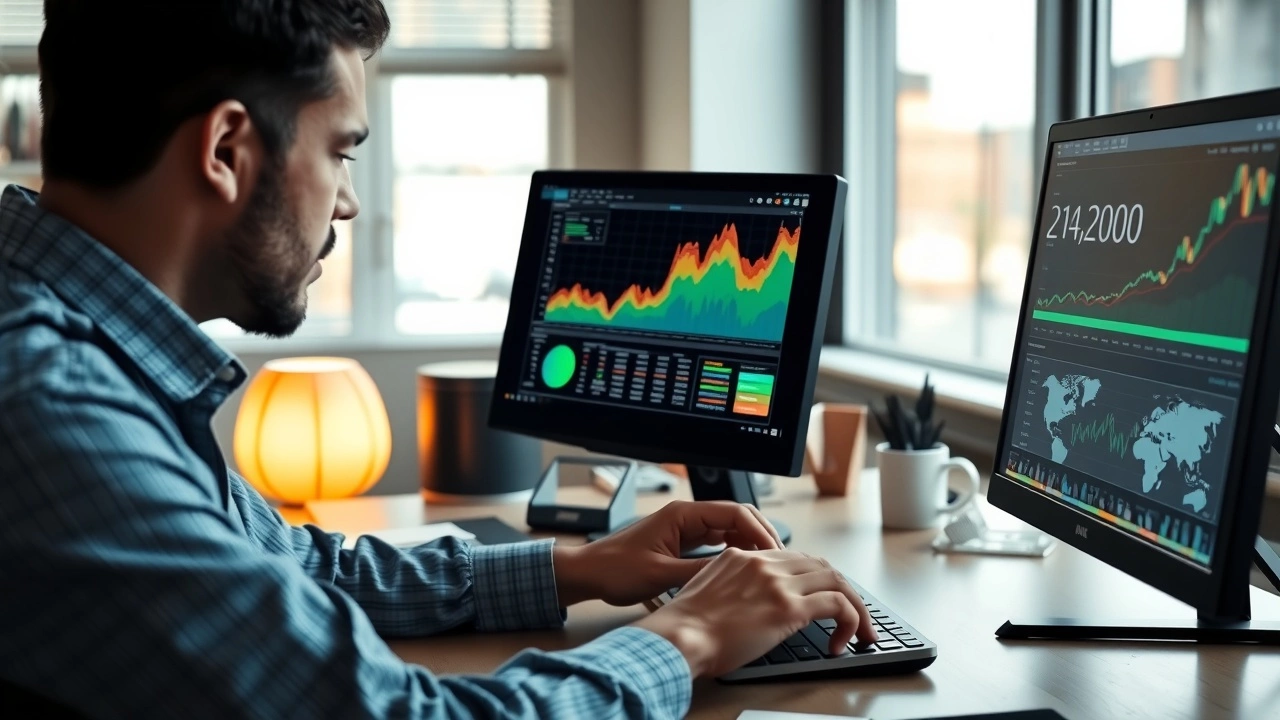 person utilisant un ordinateur pour acheter des noms de domaine