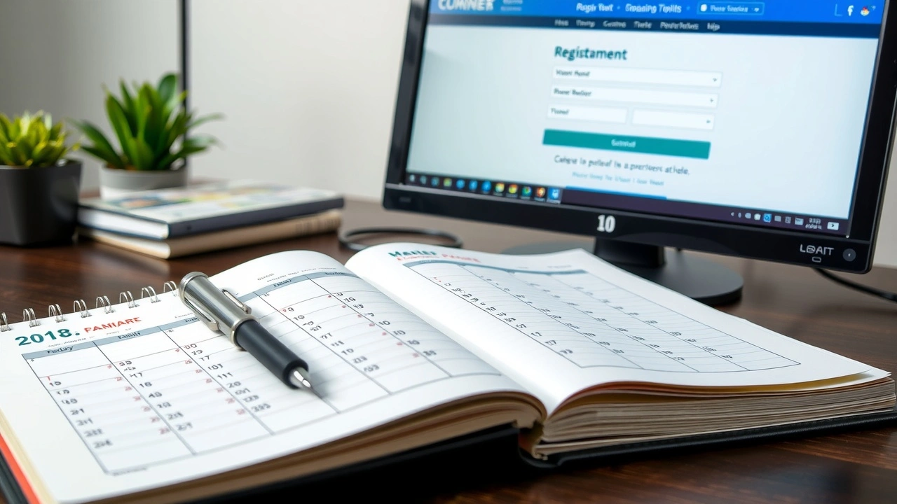 une planificateur avec des pages de calendrier et un ordinateur