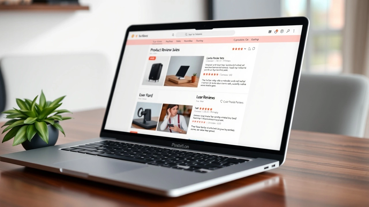 plateforme de critiques de produits sur un ordinateur portable