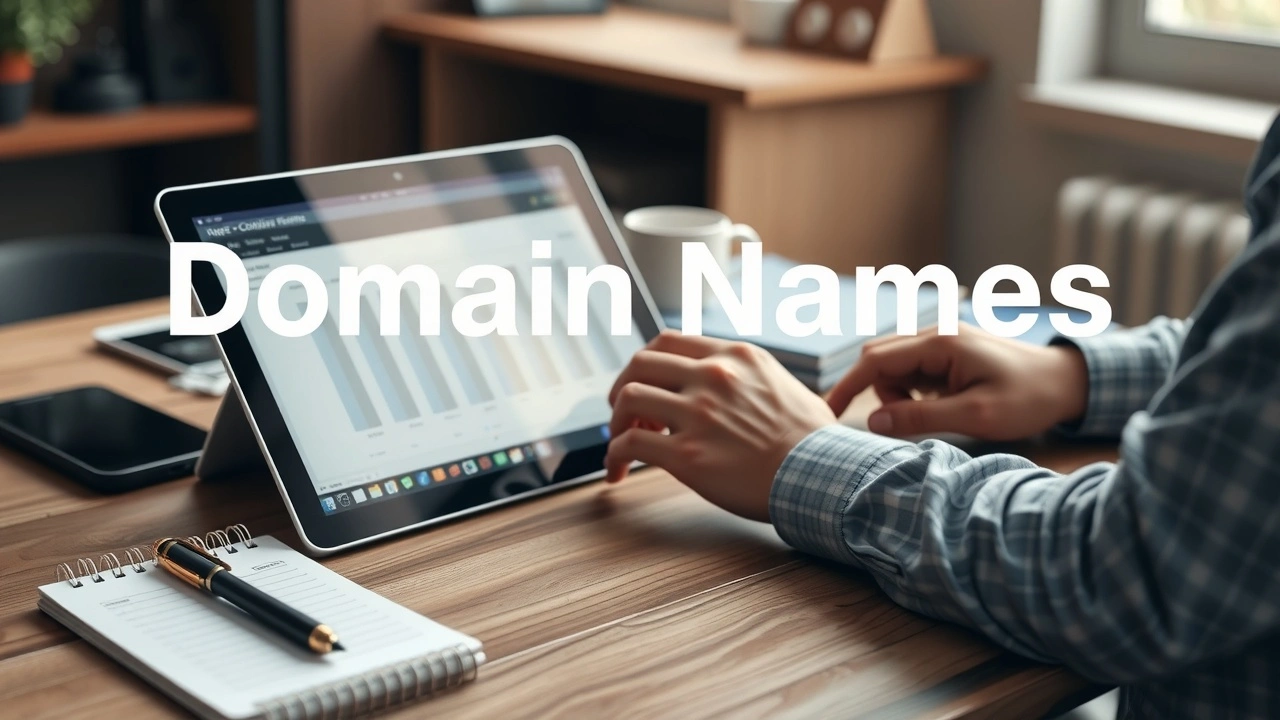 person researching des noms de domaine sur un ordinateur