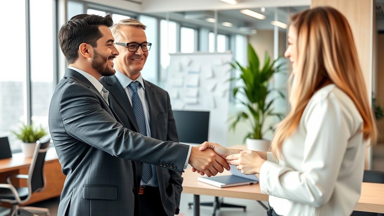 une personne d'affaires et un courtier en noms de domaine