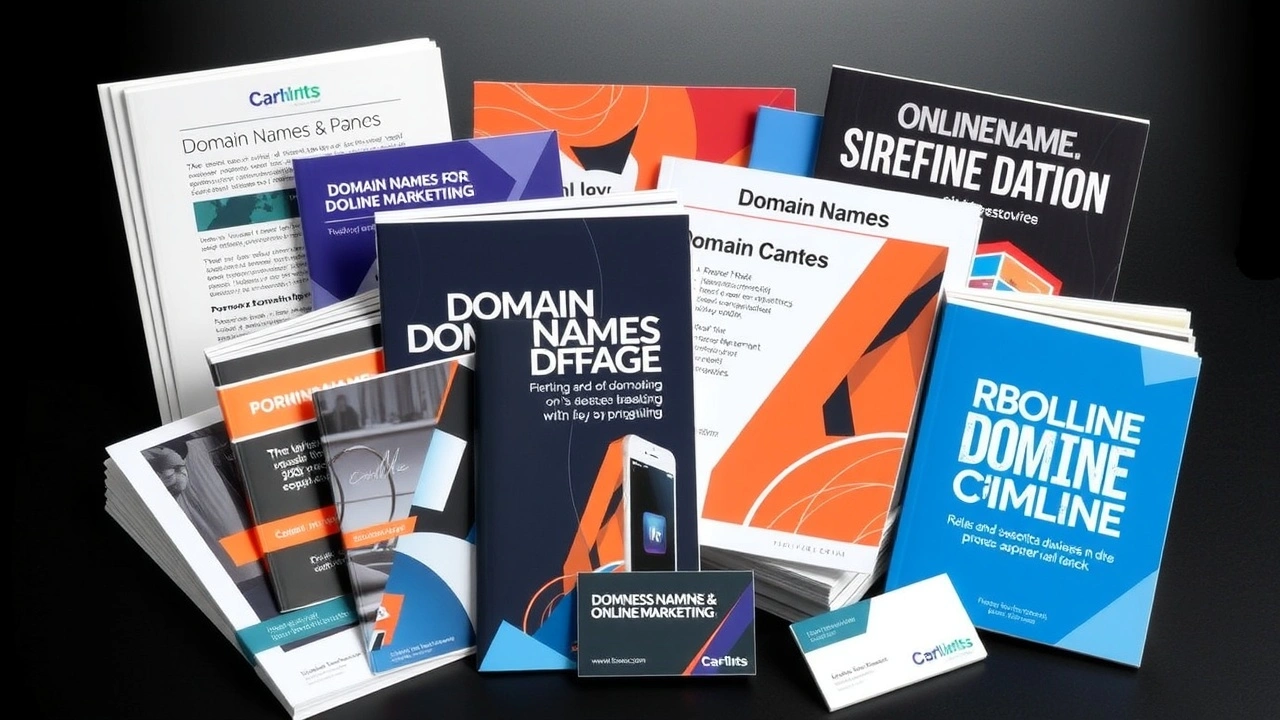 collection de ressources imprimées sur le marketing et les noms de domaine