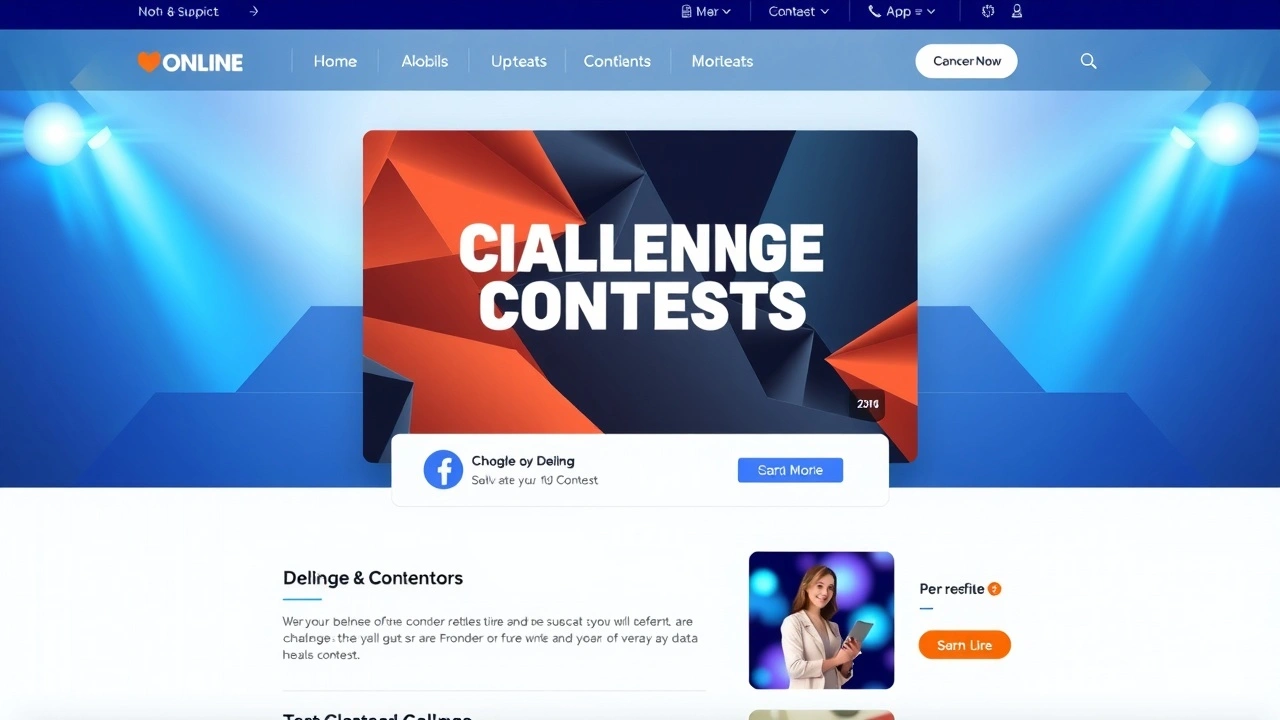 interface de site pour des concours et défis en ligne
