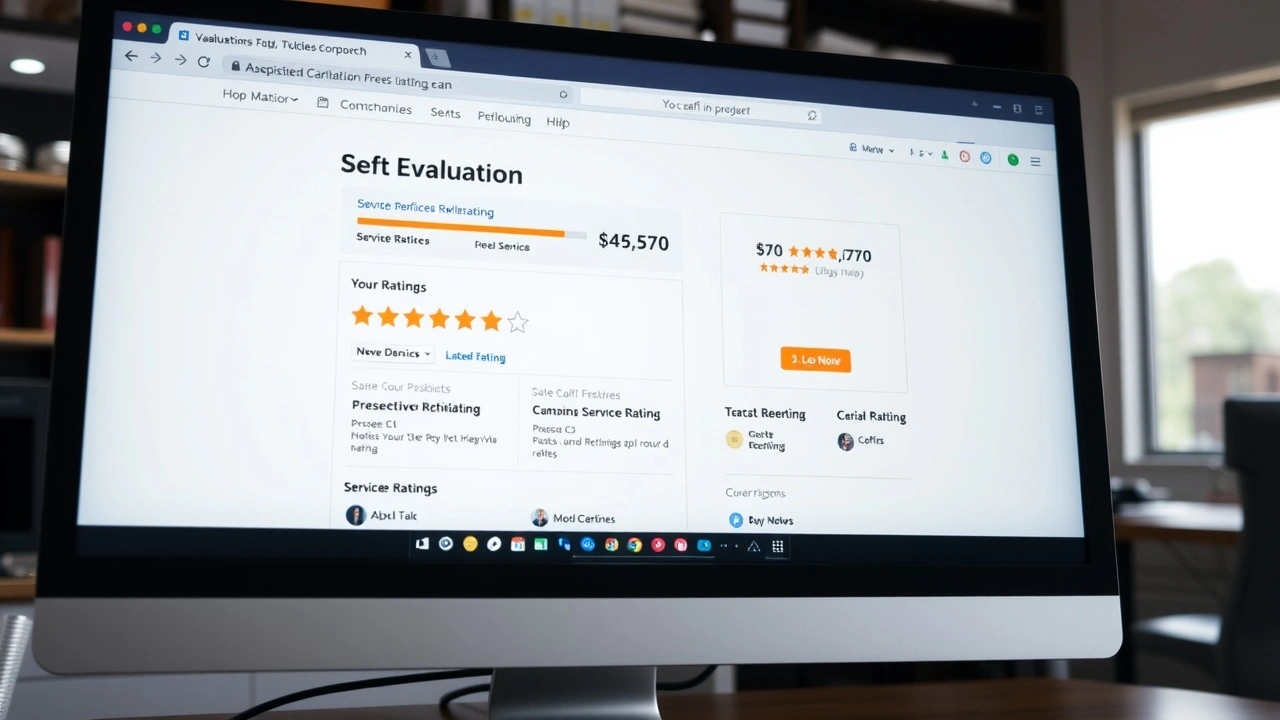 écran d'ordinateur montrant une plateforme d'évaluation