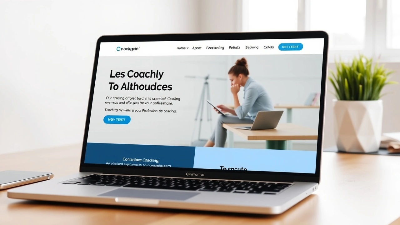 site vitrine de coaching sur un ordinateur portable