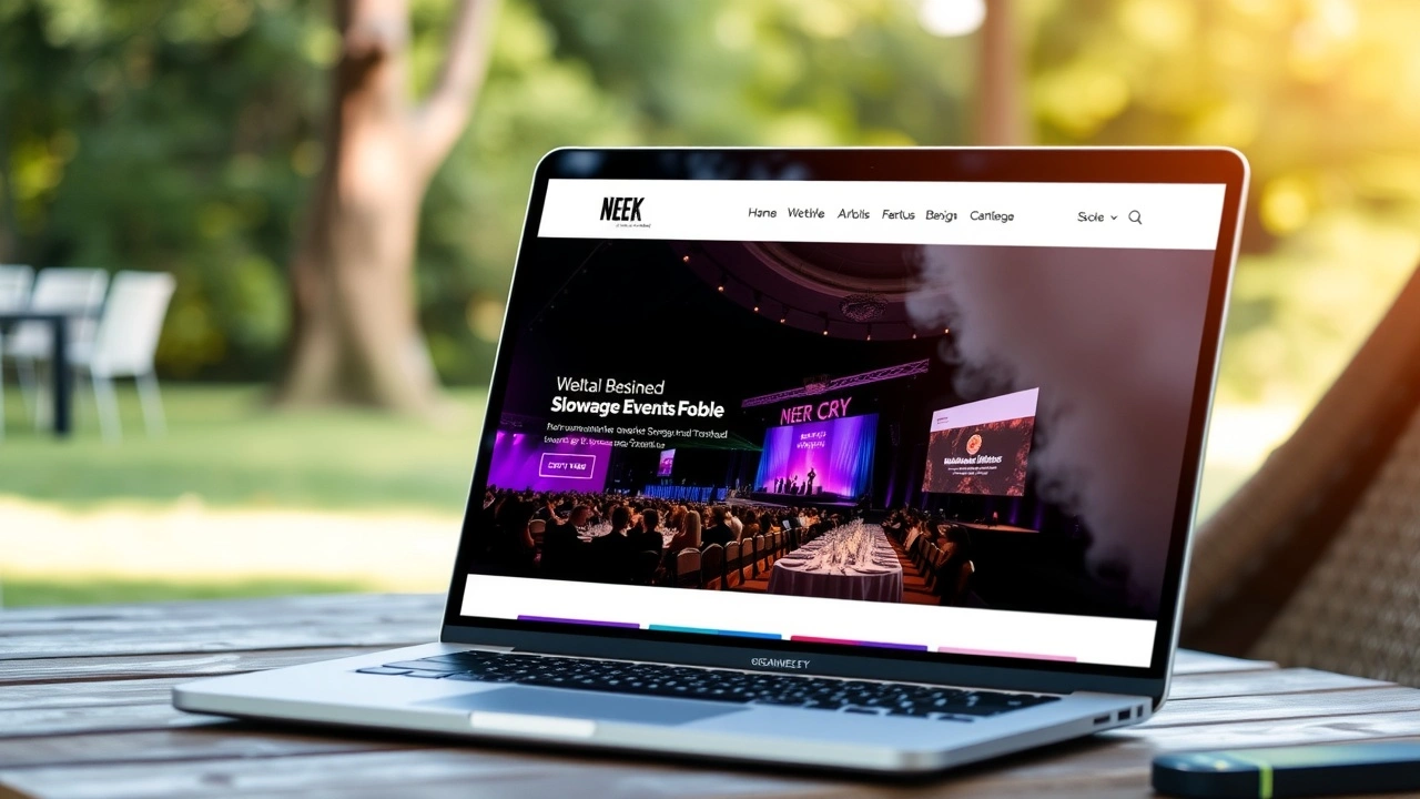 site vitrine d un evenement sur un ordinateur portable