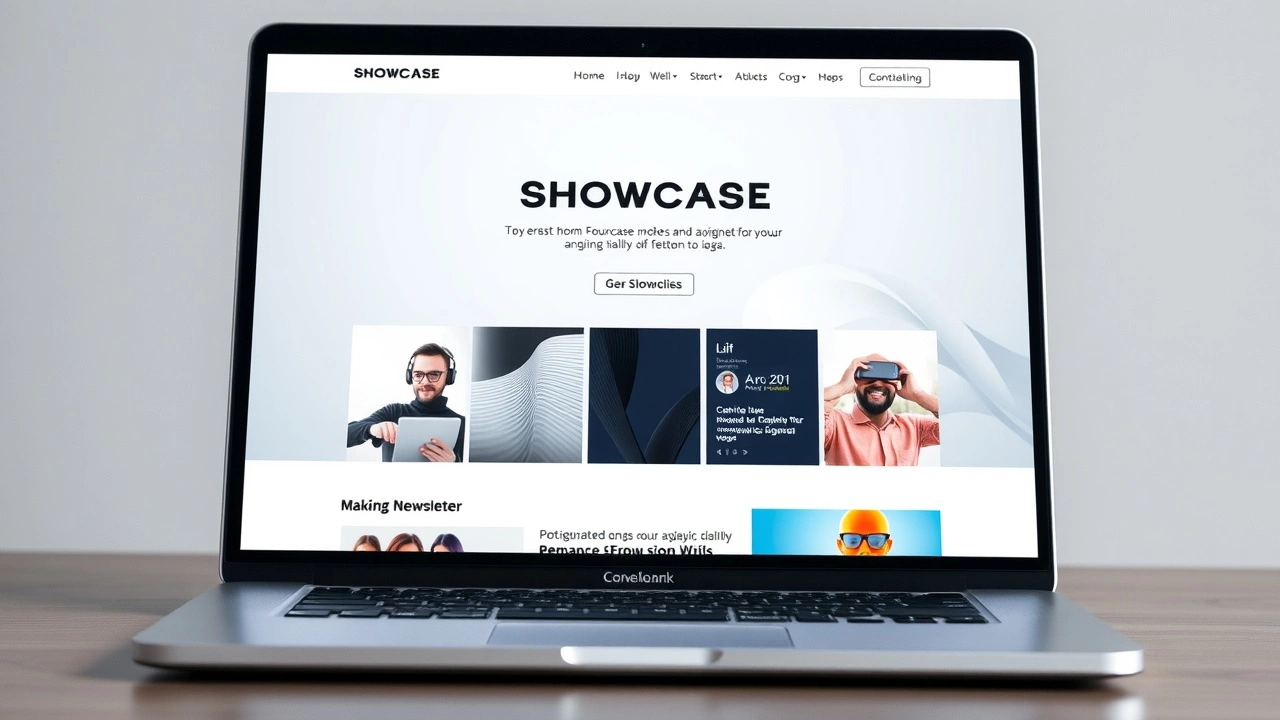 ordinateur portable affichant un site vitrine moderne