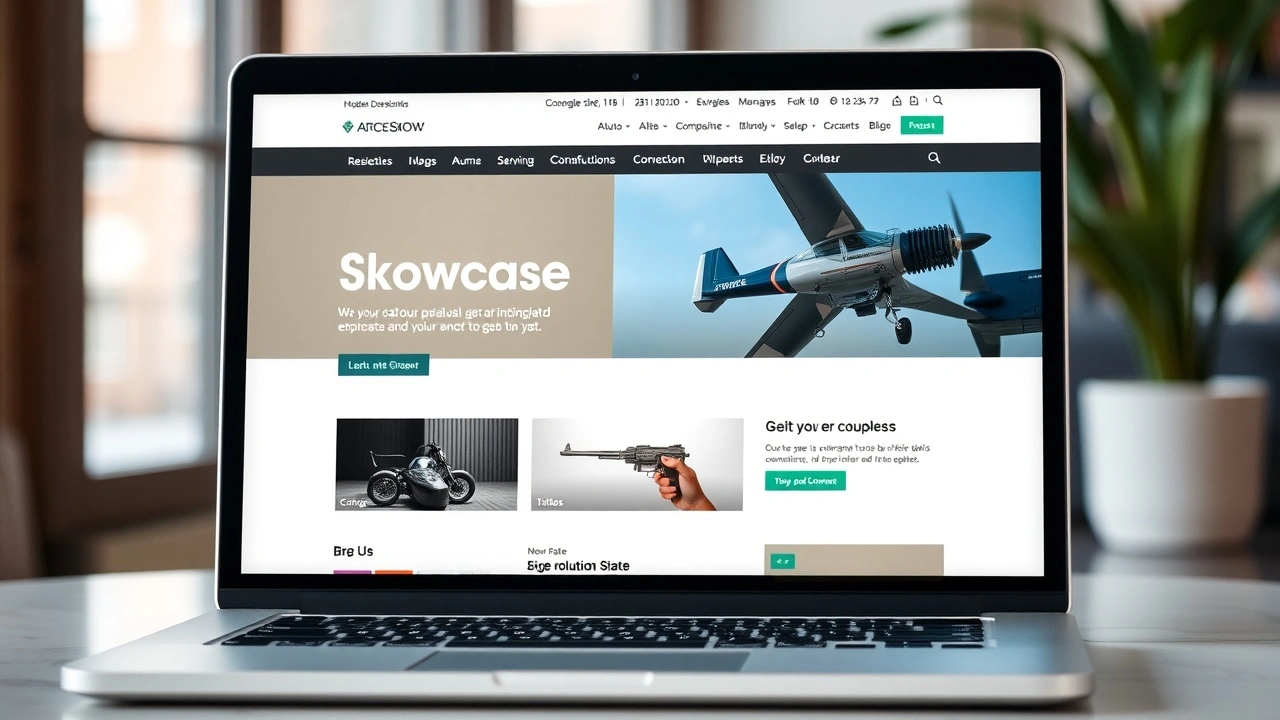 ordinateur portable affichant un site vitrine moderne