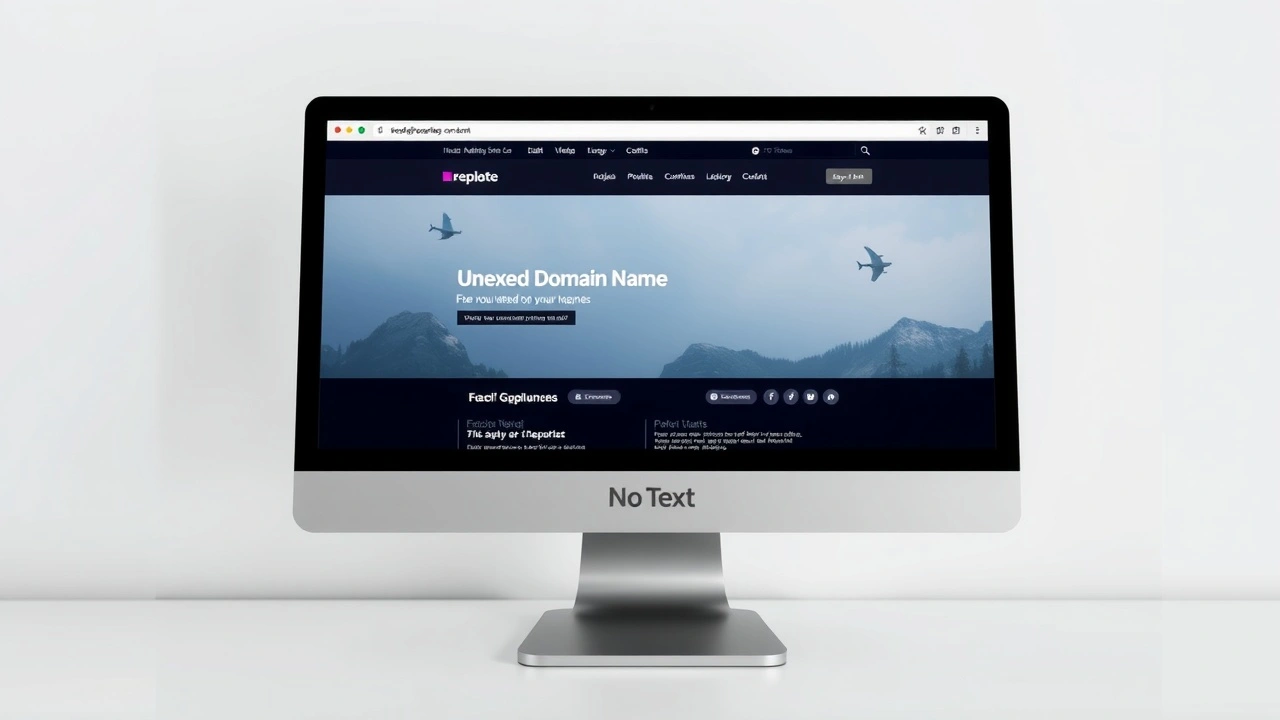 ordinateur avec un site web et un domaine inutilisé