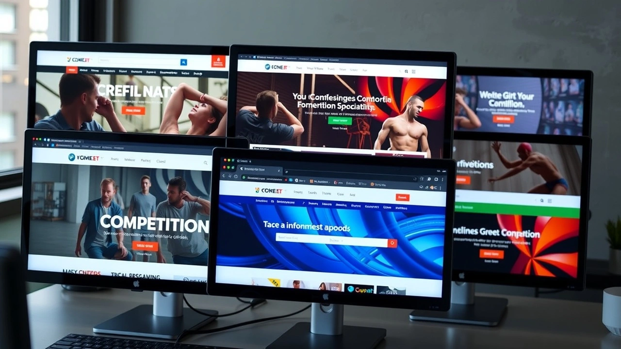 photographie de sites de compétitions sur écrans dordinateur