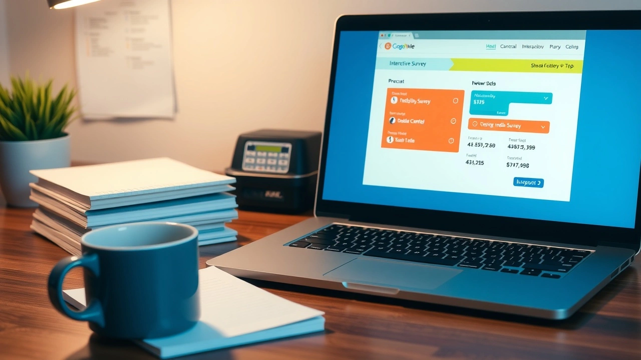 station de travail avec un ordinateur et des sondages interactifs