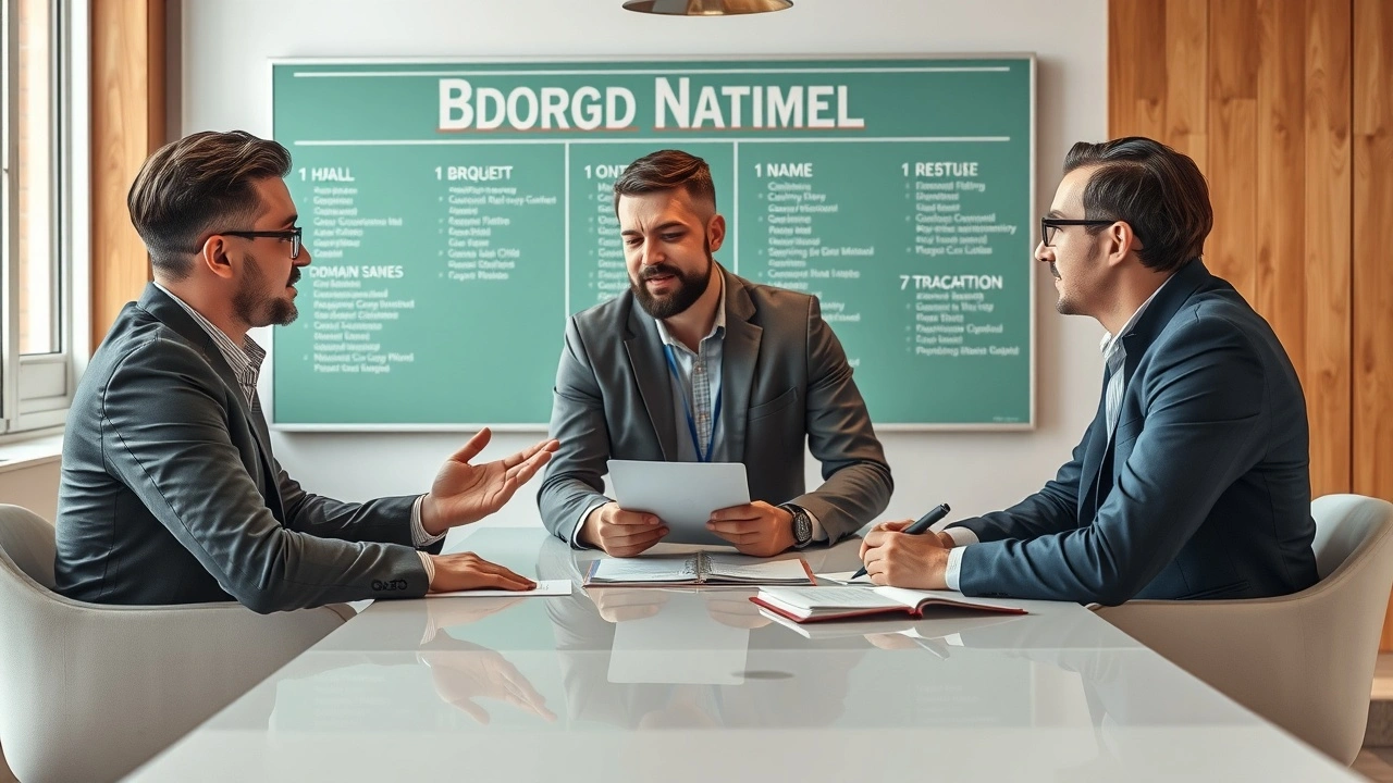 réunion de stratégie de branding sur des noms de domaine