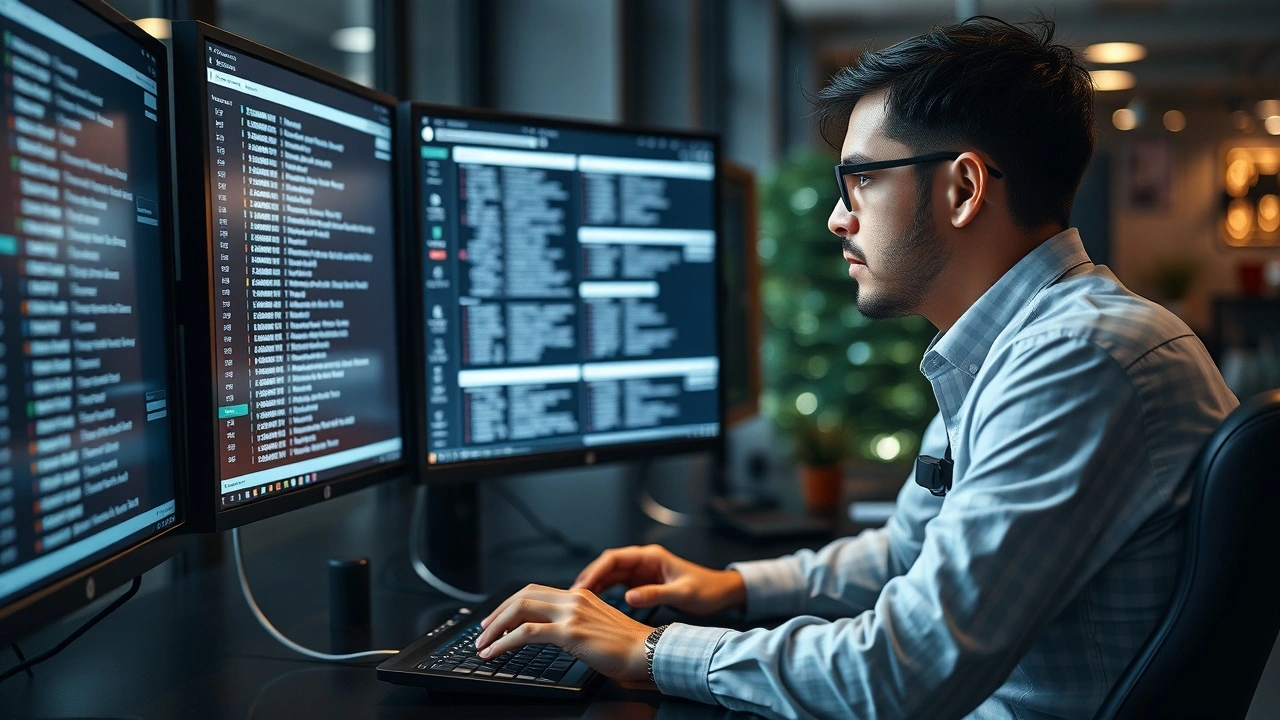 une personne surveillant des enregistrments de domaine