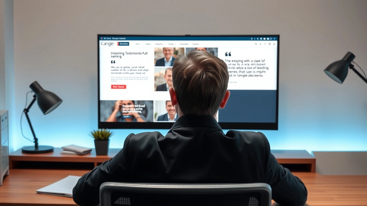 une personne regardant un site de temoignages inspirants